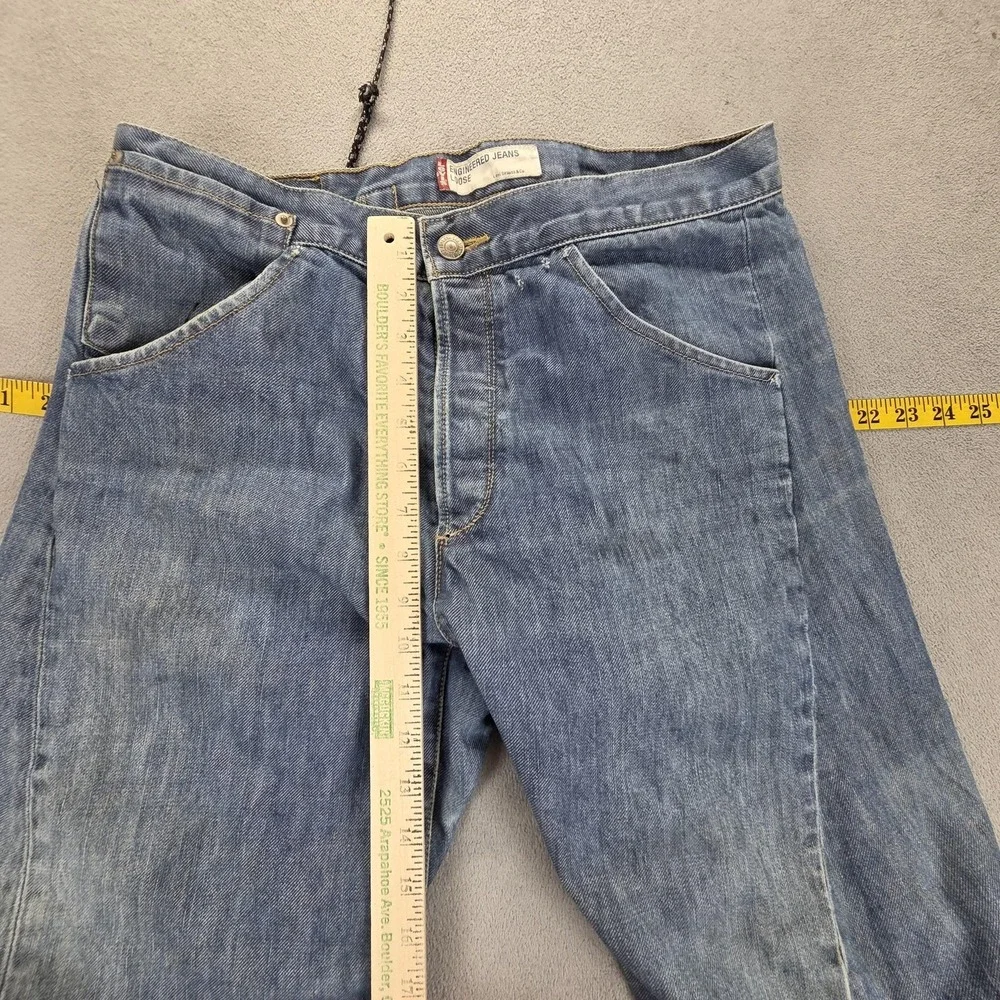 VTG Levis Engineered Jeans Mens Twisted One Pocket Buckle Y2K Stains‎ Fits 29x30
